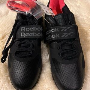 Reebok Black Sneakers with Pink Interior Accent
